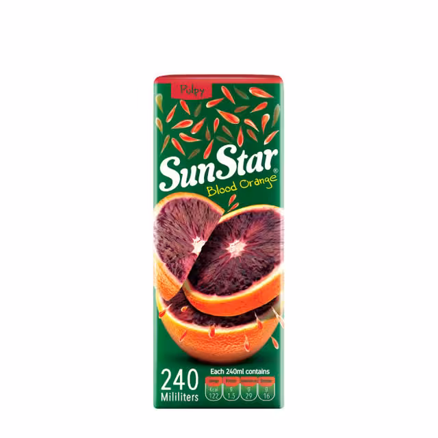آبمیوه پرتقال توسرخ پالپ دار سان استار 240 میلی لیتری