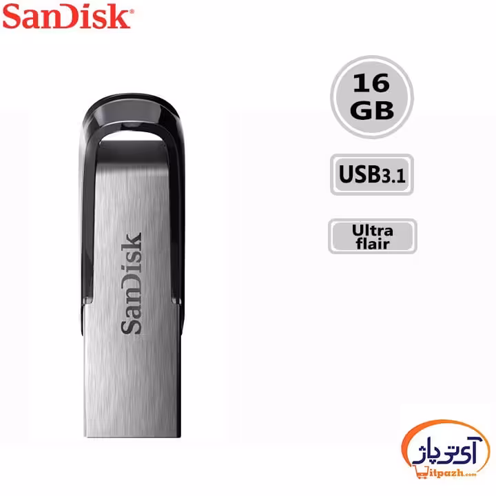 فلش مموری USB3.0 سن دیسک 16 گیگابایت مدل SanDisk Ultra Flair