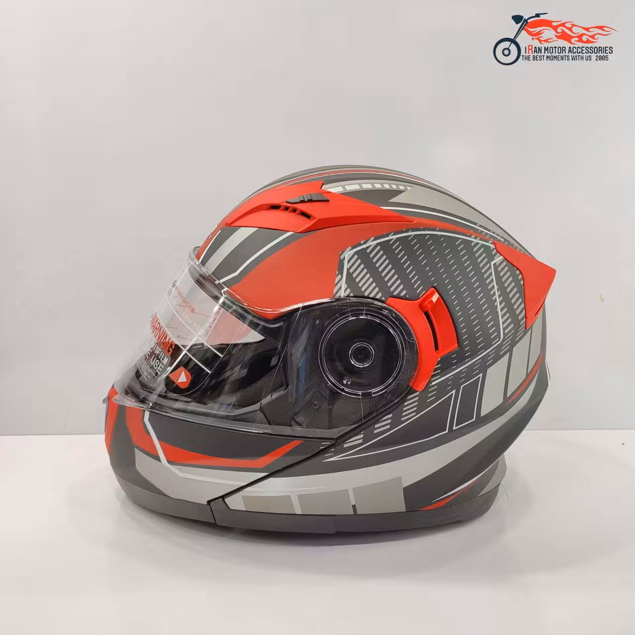 کلاه کاسکت فک متحرک ردلاین کد 937 مشکی قرمز