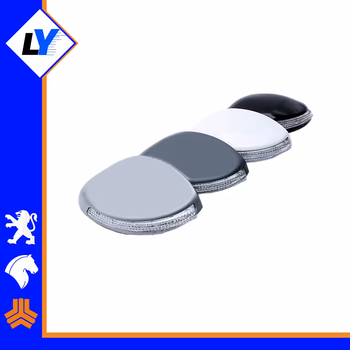 فلاپ اینه(قاب مکمل) راهنما دار 206 برند زرین صنعت در 3رنگ سفید مشکی و نوک مدادی