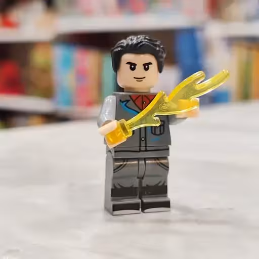 مینی فیگور لگو شعله طلایی لباس طوسی 4سانت