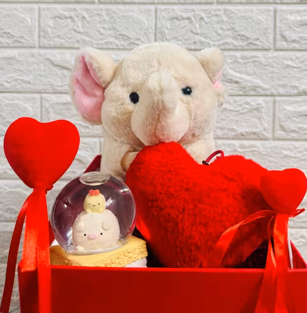 پک ولنتاین وکادویی گوی موزیکال وعروسک فیل تپلی