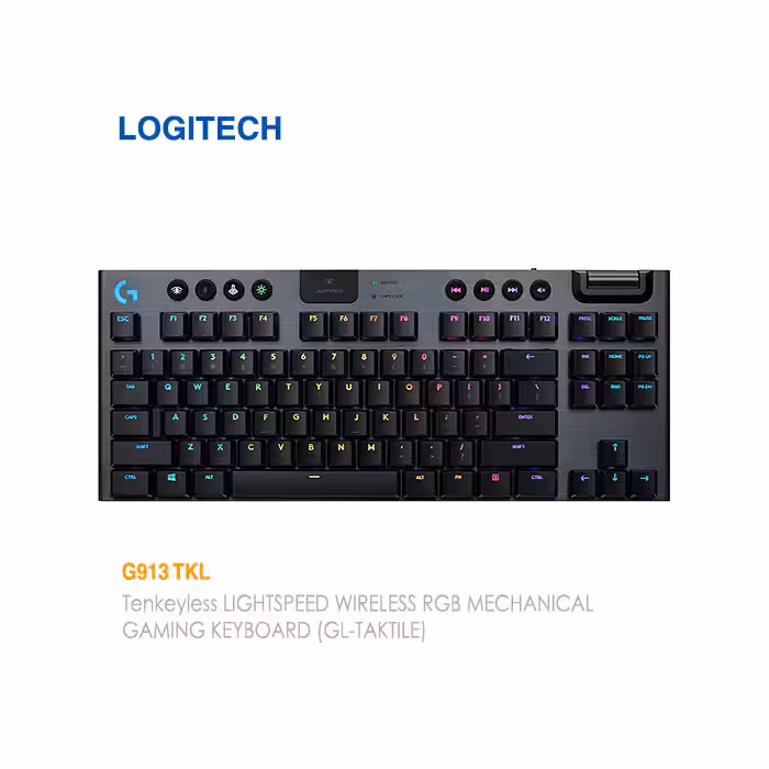 کیبورد گیمینگ لاجیتک G913 TKL LIGHTSPEED RGB GL-TACTILE