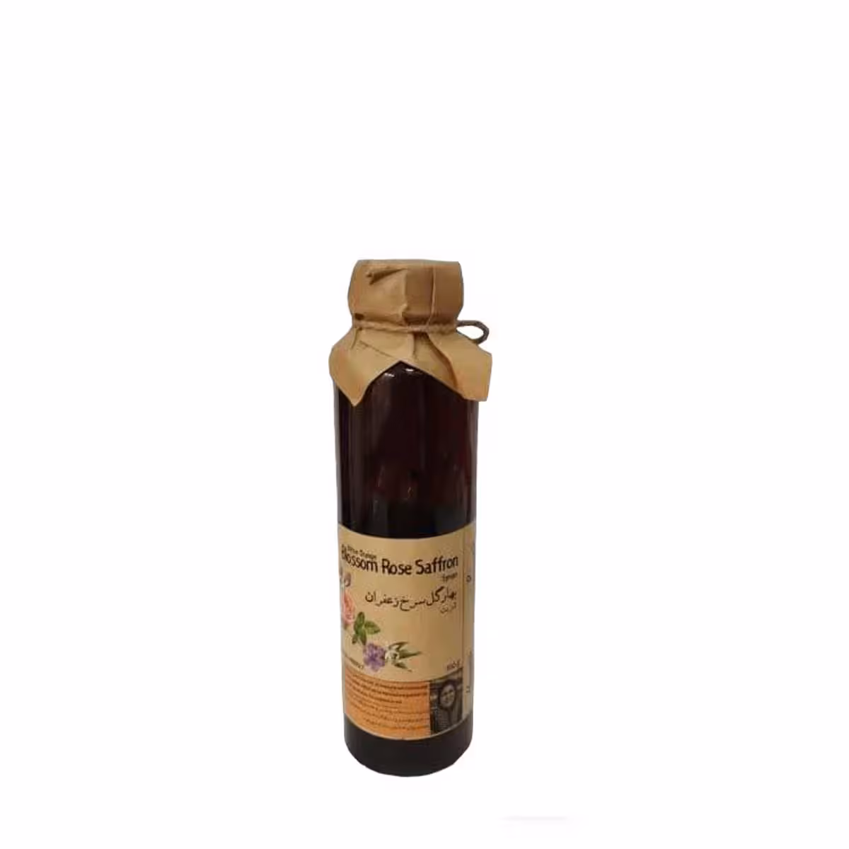شربت بهار گلسرخ زعفران700گرم شکر قهوه ای همنشینHamneshin brown sugar saffron red rose syrup 700gr