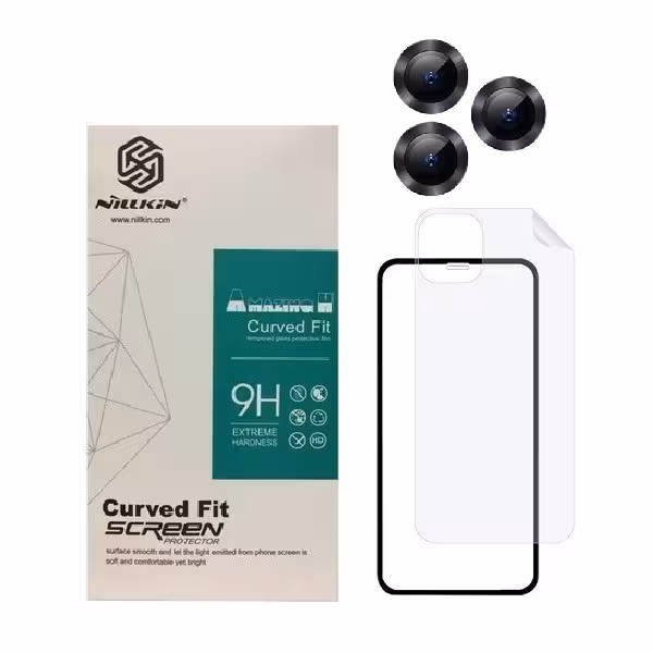 محافظ صفحه نمایش مدل 2FN مناسب برای گوشی موبایل اپل iPhone 13 pro به همراه محافظ پشت گوشی و محافظ لنز دوربین