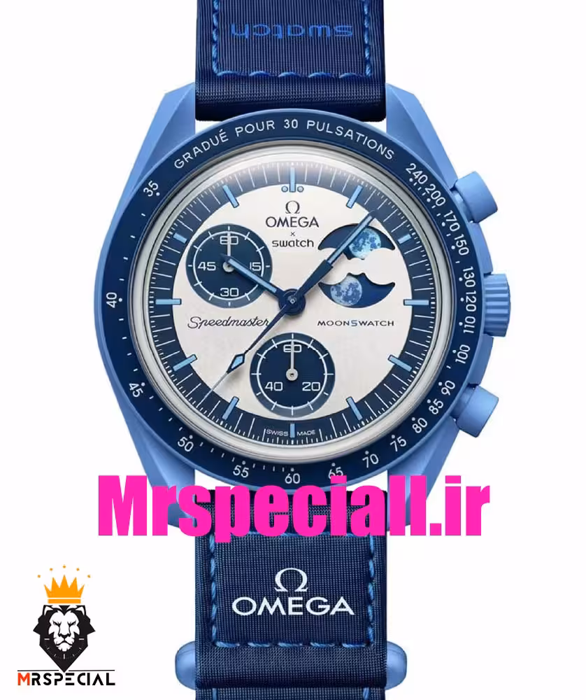 ساعت امگا سواچ ماموریت به ماه سوپر ابی 020772 OmegaSwatch Moonswatch Mission to Super Blue Moonphase 