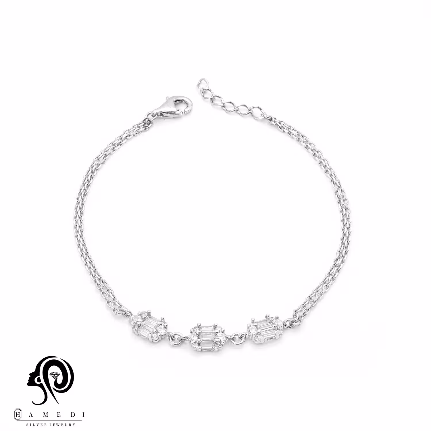 دستبند نقره زنانه زنجیری اسپرت مدل BIC E40