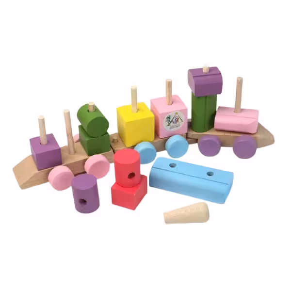اسباب بازی قطار چوبی اشکال هندسی: سفری جذاب برای یادگیری