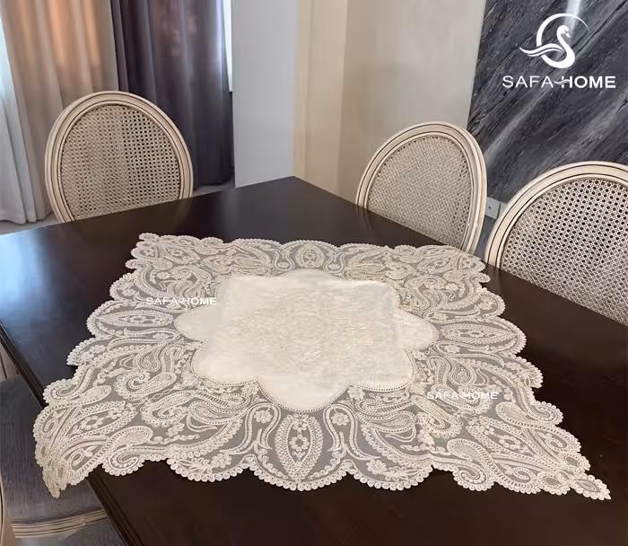 رومیزی مربع 90×90 طرح پیچک