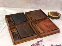 ست کیف کتابی و جاکلیدی مردانه میلیون چرم طبیعی