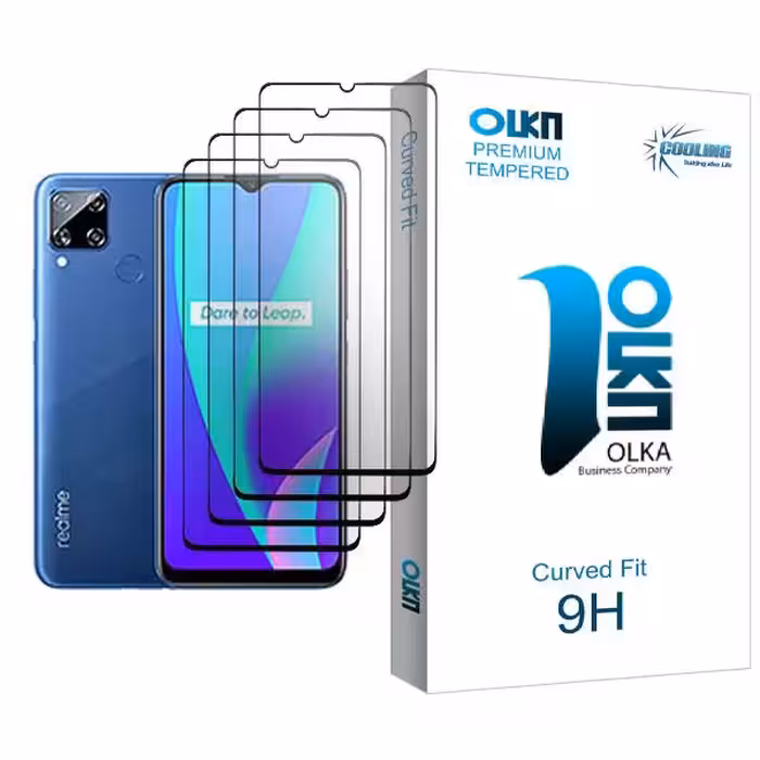 محافظ صفحه نمایش کولینگ مدل Olka Glass MIX004 مناسب برای گوشی موبایل ریلمی C15 بسته چهار عددی