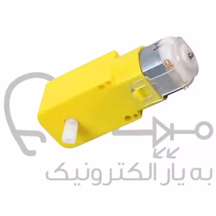 موتور گیربکس دی سی پلاستیکی زرد تک شفت (6V 300 RPM)
