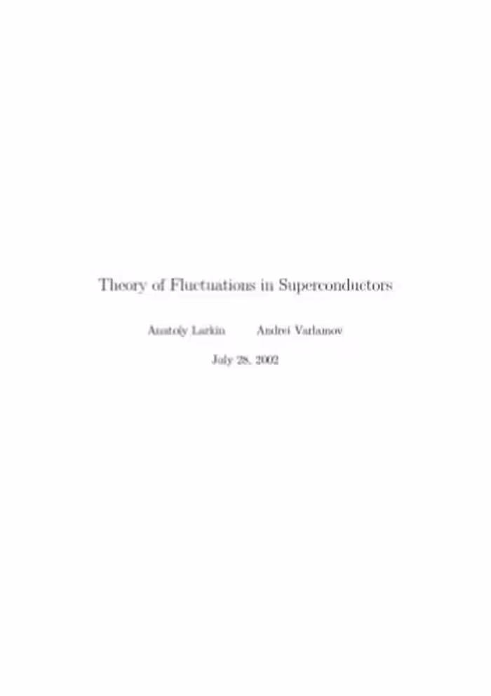 خرید و دانلود نسخه کامل کتاب Theory of fluctuations in superconductors