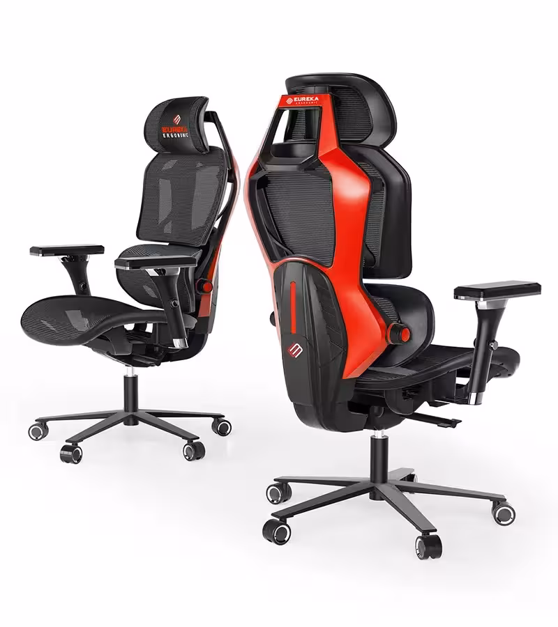 صندلی گیمینگ هیبریدی یوریکا Gaming Chair Eureka TYPHON Red