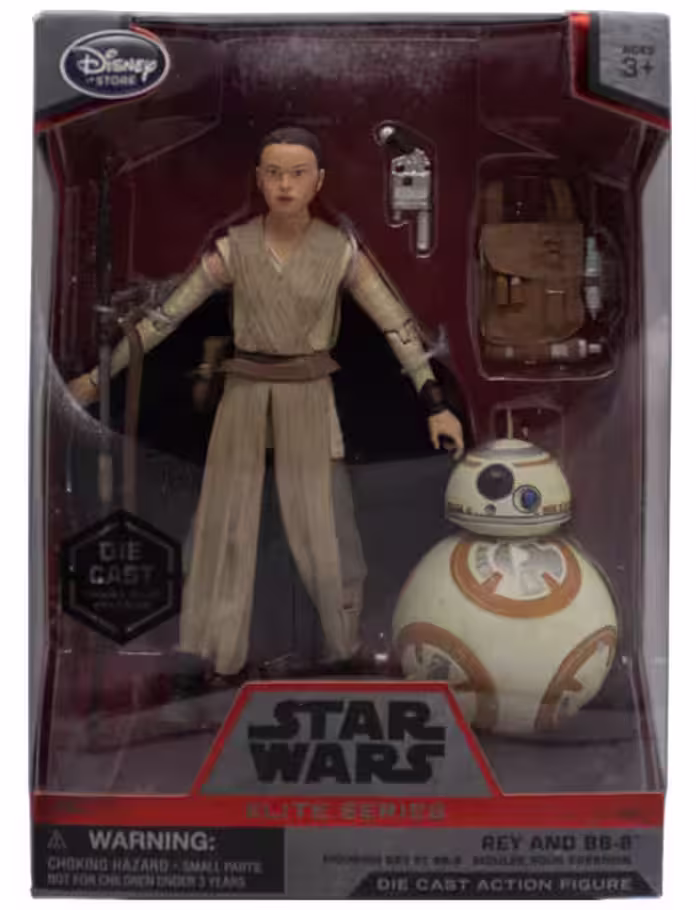 اکشن فیگور اورجینال جنگ ستارگان Rey و BB-8 برند Disney Store
