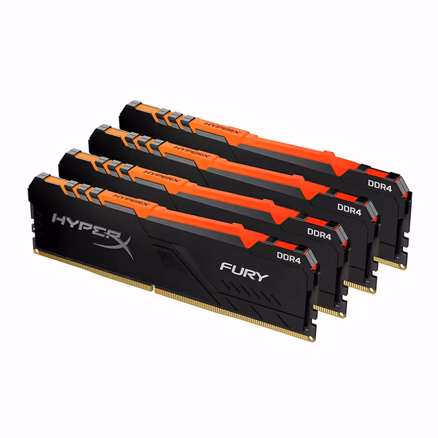 رم کینگستون HyperX FURY RGB 128GB 32GBx4 3200MHz CL16