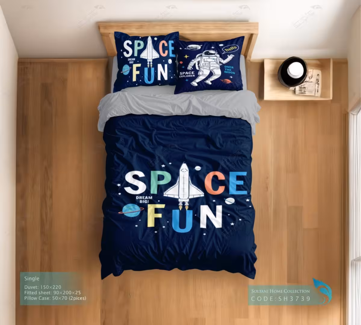 روتختی و ست کامل طرح سرگرمی فضایی سایز یکنفره کد SH3729-1