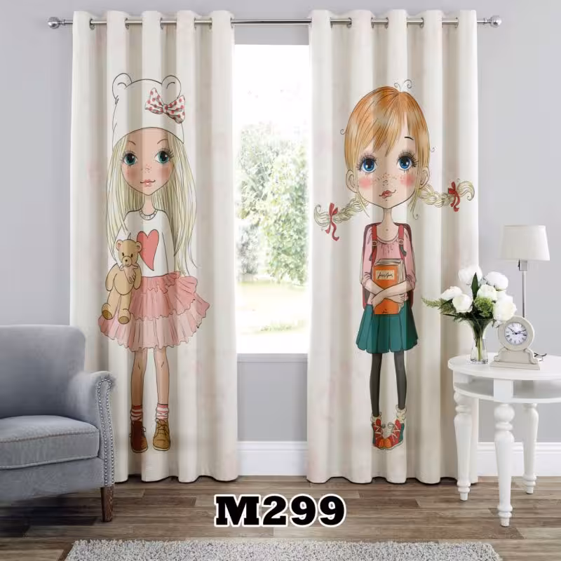 پرده سه بعدی طرح دخترانه