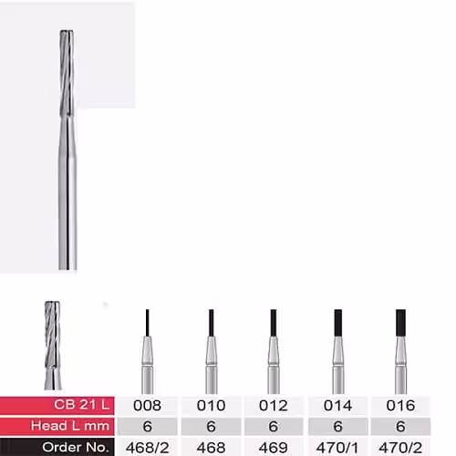 فرز کارباید دسته 19mm (جهت استفاده توربین) CB21L– VerDent - فروشگاه تخصصی دندانپزشکی سپیرا