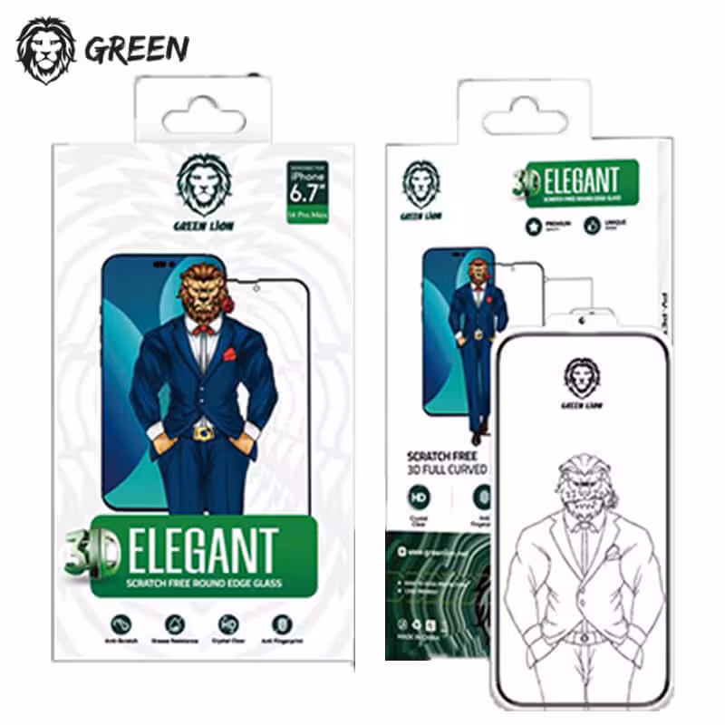 گلس فول iPhone 14 Pro گرین لاین Green Lion Elegant Scratch Glass