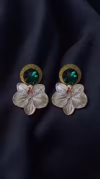 گوشواره پاپیه ماشه گل ارکیده