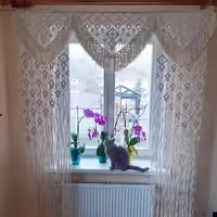 پرده پنجره مکرومه