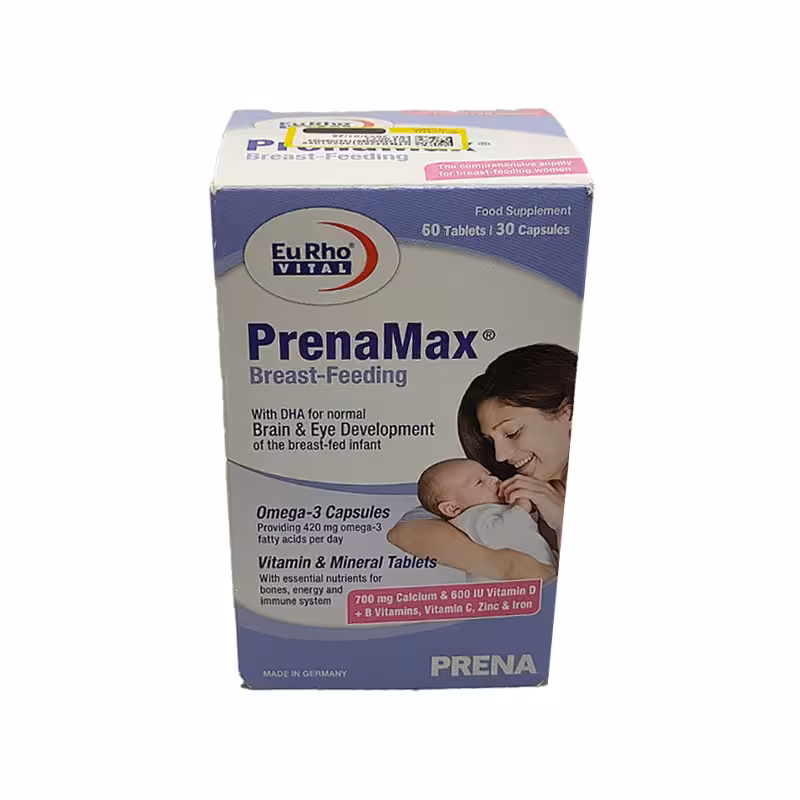 قرص و کپسول پرینامکس برست فیدینگ یوروویتال مخصوص دوران شیردهی 90 عدد