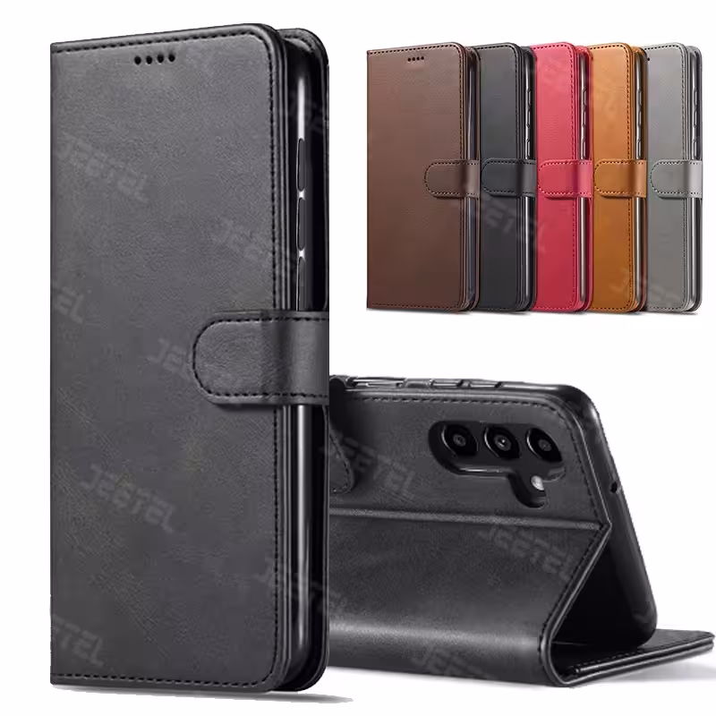 کیف چرمی Samsung Galaxy A16 مدل لپ تاپی جاکارتی دار (محافظ لنزدار) کد M10887