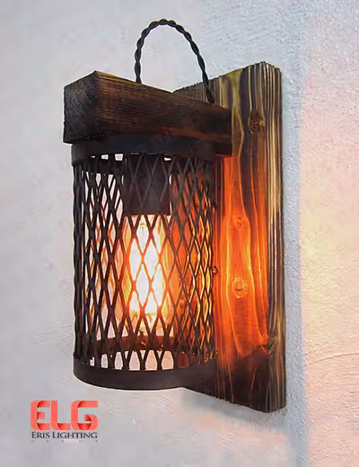چراغ دیواری چوبی مدل توری