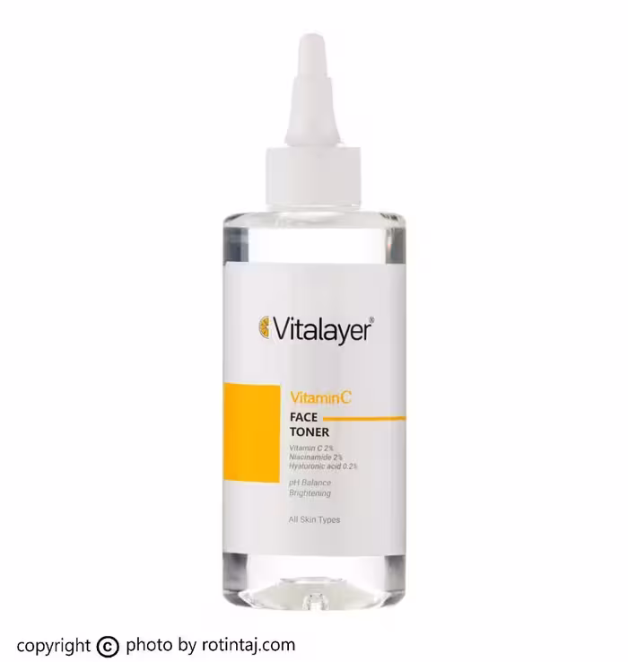 تونر ویتامین سی ویتالیر، تونر صورت انواع پوست Vitamin C ویتالیر 200 میلی