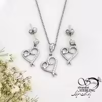 نیمست قلب جواهری با نقره 925 عیار کد 20353