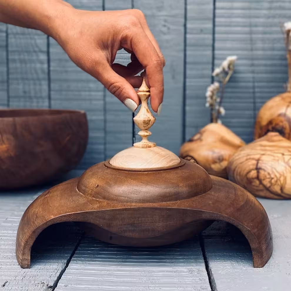 ظرف چوبی دربدار کد 961