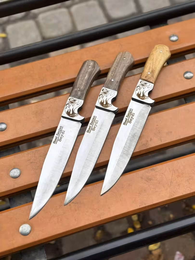 چاقو کارد شکاری تیغه استیل زنجان یک تیکه