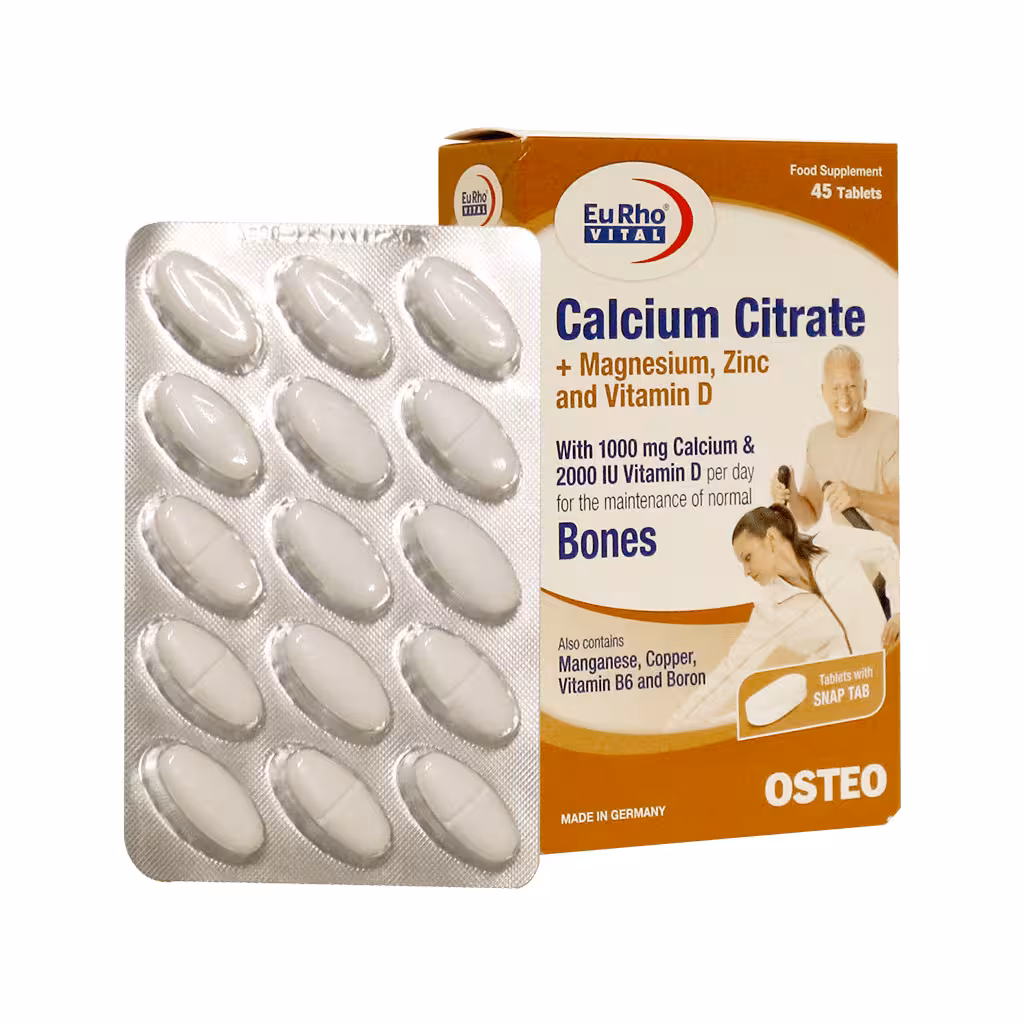 قرص کلسیم سیترات یوروویتال 45 عدد | Calcium Citrate Eurho Vital