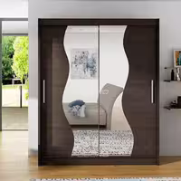 کمد لباس درب ریلی آینه طرح دار فوبورو مدل KB560