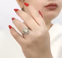 انگشتر سنگ رنگی جواهری نقره زنانه کد 11101