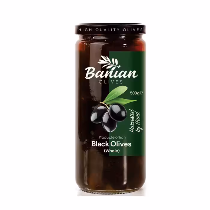 زیتون سیاه با هسته بانیان 500 گرمی