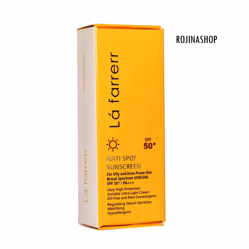 کرم ضد آفتاب و ضد لک بی رنگ لافارر مناسب پوست چرب و مستعد آکنه SPF50