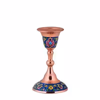 شمعدان مس و پرداز سایز متوسط ارتفاع 15