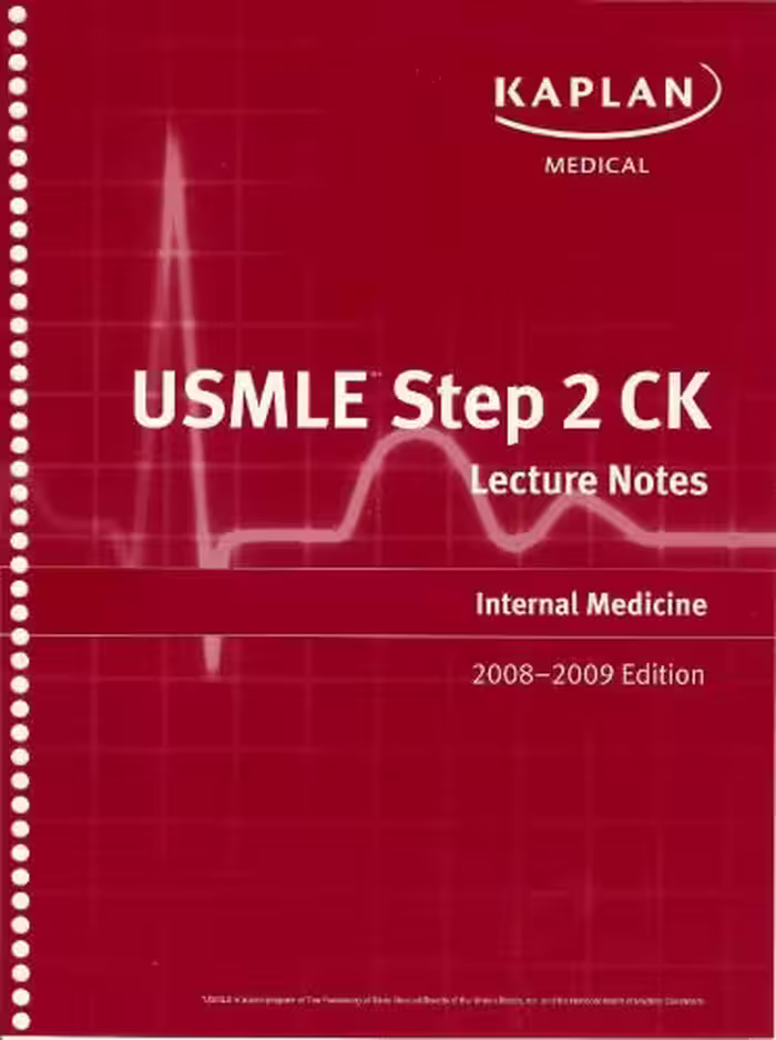 خرید و دانلود نسخه کامل کتاب Kaplan Medical USMLE Step 2 CK Lecture Notes - Internal Medicine