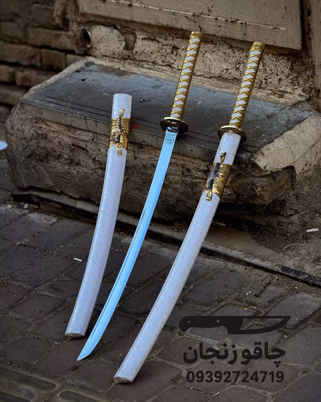 شمشیر کاتانا گلد یک متری با غلاف چوبی | ارسال باربری