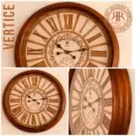 VERTICE ورتیچ ساعت دیواری قطر 70  تمام چوب راش گرد قهوه ای VR-715