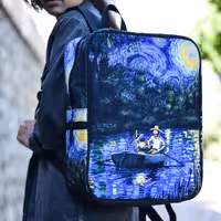 کوله پشتی ونگوگ جنس  مخمل کوبیده BK0073