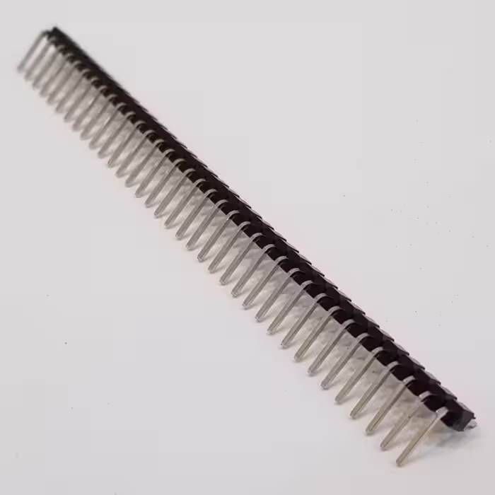 پین هدر 1x40 نری رایت 2.54 میلیمتر. Pin header 1x40 male Right angle 2.54mm Pitch