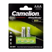 باتری نیم قلمی قابل شارژ کملیون مدل AlwaysReady - New Version ظرفیت 800 میلی آمپر ساعت بسته‌ 2 عددی