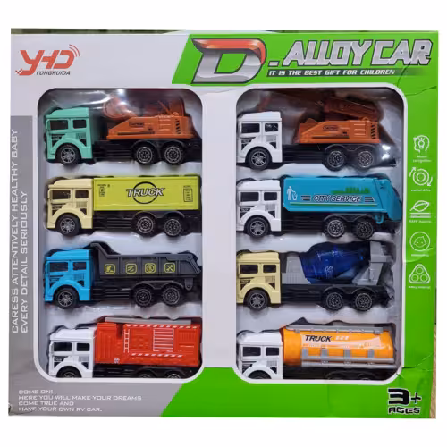 کامیون فلزی عقب کش کدMBSS1138 بسته 8 عددی