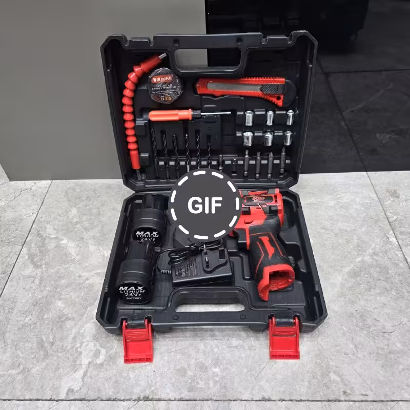 دریل شارژی 24 ولت براشلس چکشی سه نظام فلزی باس مدل Bs3036