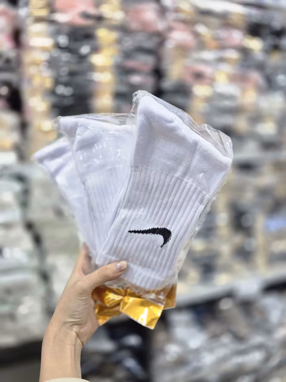 جوراب والیبالی کش انگلیسی طرح نایک تمام سفید کد1834