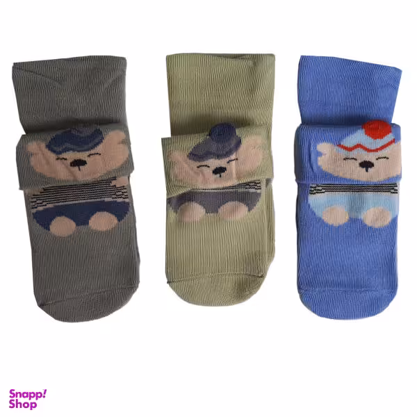 جوراب نوزادی مدل 508 مجموعه 3 عددی