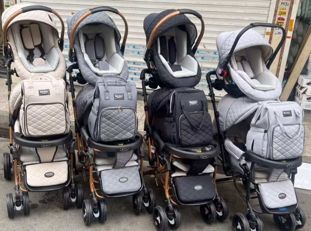 ست کالسکه 3 تکه دلیجان کالسکه و کریر و کوله